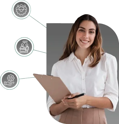 Professional woman holding documents